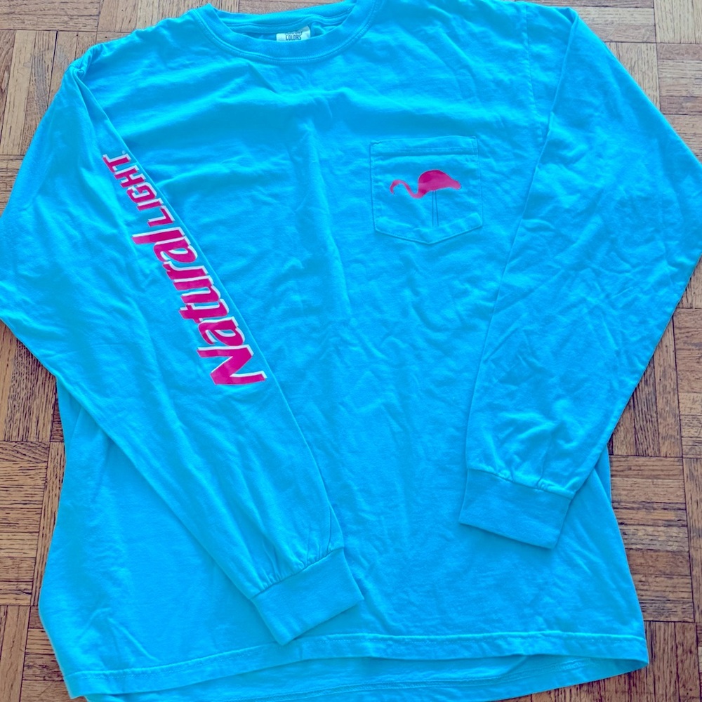 Comfort Colors Natural Light Lemonade Vodka Pocket Naturday T-Shirt Top Flamingo